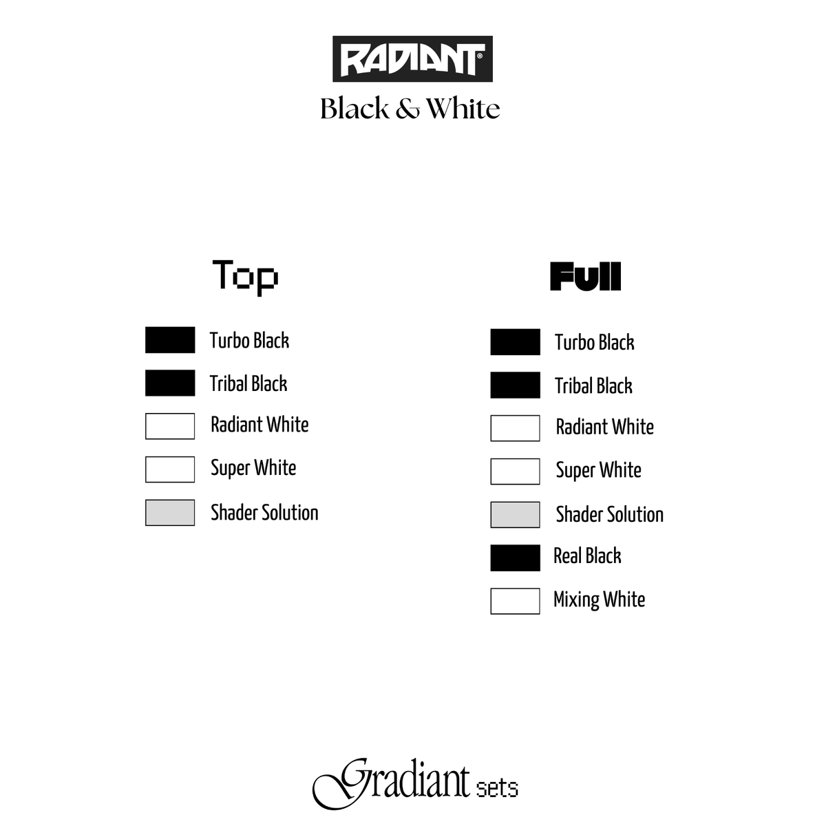 Black & White - Gradiant Set 1oz – Radiant Colors