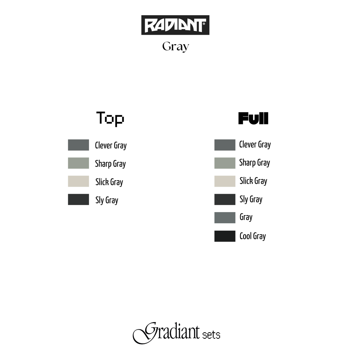 Gray - Gradiant Set 1oz – Radiant Colors